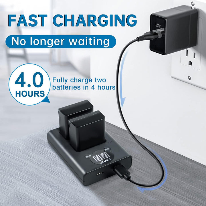 DSTE EN-EL25 EN-EL25a Ersatzakku (2 Pack) und Smart LED Dual USB-Ladegerät Kompatibel mit Nikon Z50