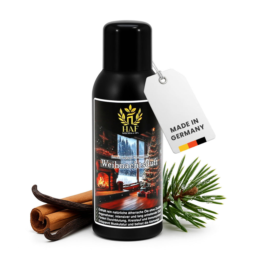 HAF Saunaaufguss Weihnachtsduft 250 ml - Sauna Aufgussmittel mit natürlichen ätherischen Ölen - Saun