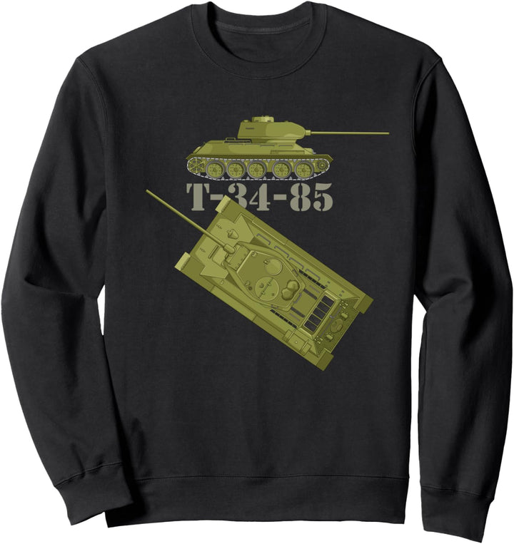 T-34 85 Russischer Panzer Diagramm Sowjetische Panzer Sweatshirt