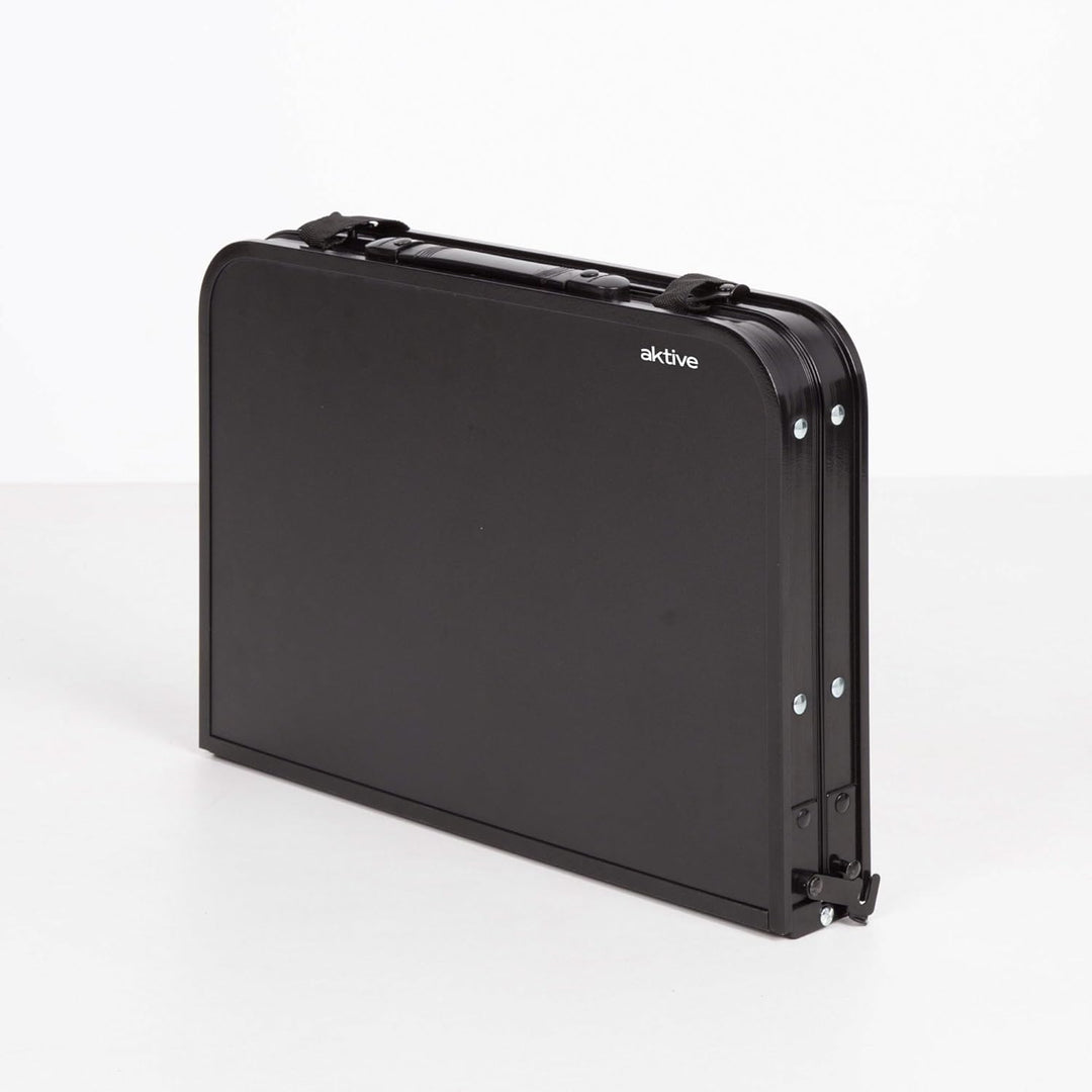 AKTIVE Kleiner Klapptisch, Schwarz, 60x45x27/56 cm, Höhenverstellbar, Anti-Rutsch-Stopper, Tragkraft