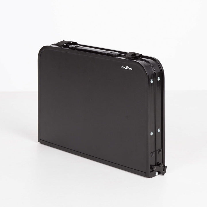 AKTIVE Kleiner Klapptisch, Schwarz, 60x45x27/56 cm, Höhenverstellbar, Anti-Rutsch-Stopper, Tragkraft