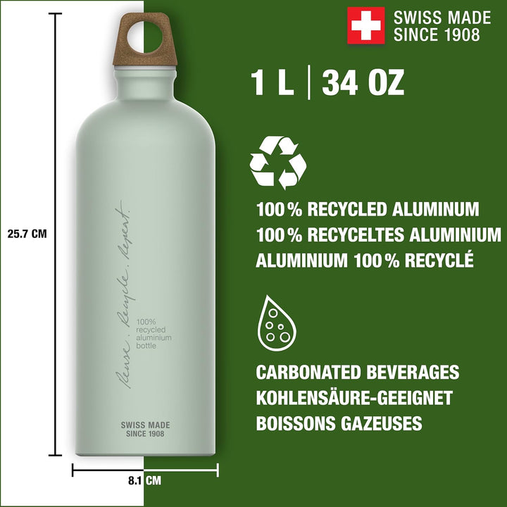 SIGG - Alu Trinkflasche - Traveller MyPlanet - Made in Switzerland - Für Kohlensäurehaltige Getränke