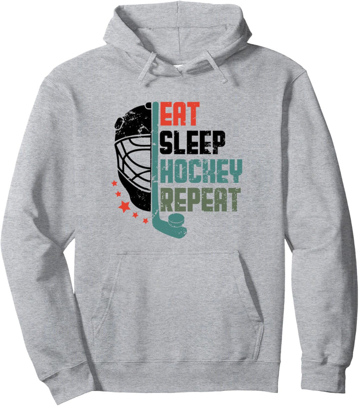 Eat Sleep Hockey Repeat Hockey Lovers Sport Herren Damen Jungen Pullover Hoodie