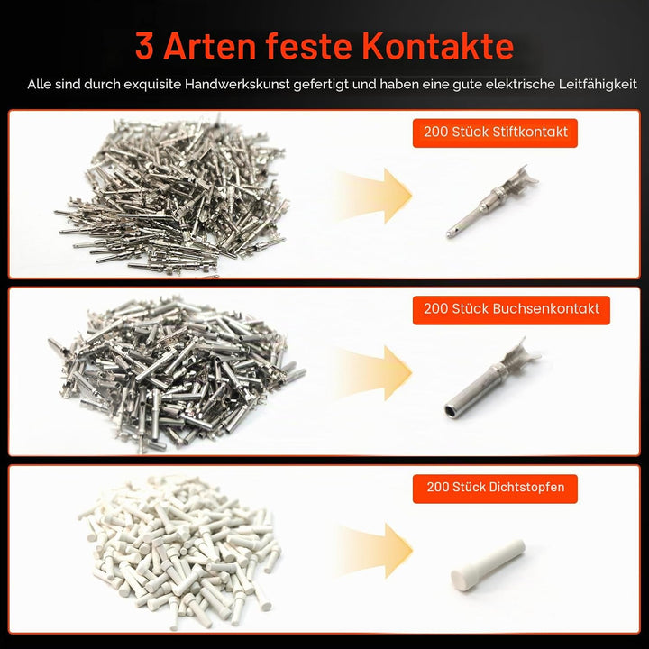 Deutsch Stecker Kit, 924Pcs Terminal Kit, 2 3 4 6 8 12 Pin-Steckverbinder, Wasserdichter DT Steckver