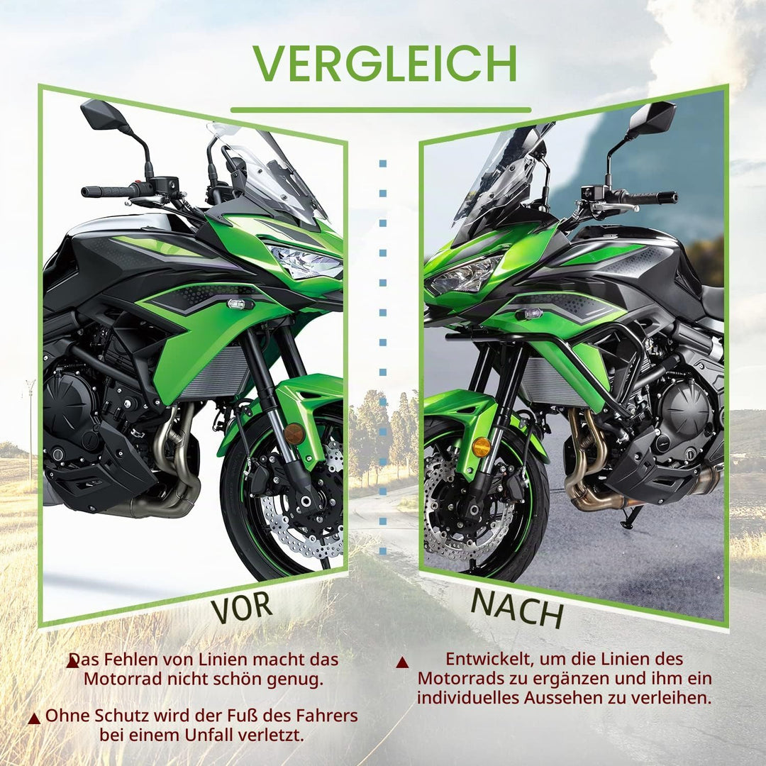 Motorrad Stahl Motorschutzbügel Sturzbügel Rahmenschutz kompatibel mit Versys 650 Versys-650 KLE650