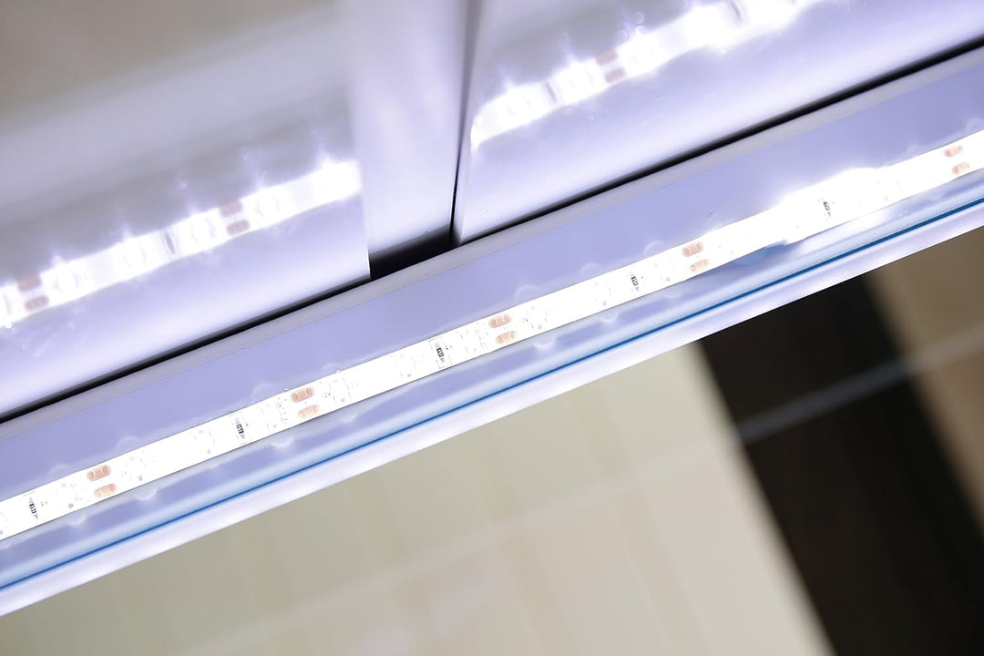 Dr. Fleischmann Badspiegel LED Spiegel GS084N mit Beleuchtung durch satinierte Lichtflächen Badezimm