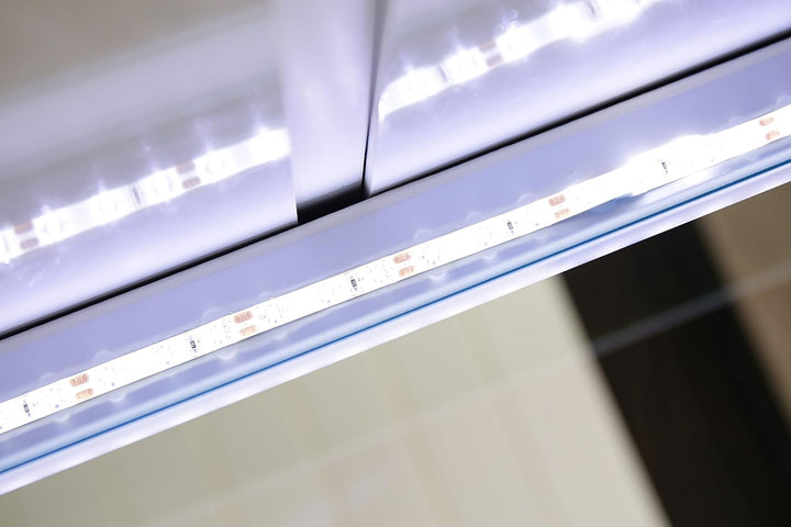 Dr. Fleischmann Badspiegel LED Spiegel GS084N mit Beleuchtung durch satinierte Lichtflächen Badezimm