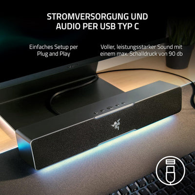 Razer Leviathan V2 X - PC-Gaming-Soundbar (PC-Soundbar mit Full-Range-Treibern, Kompaktes Format, St