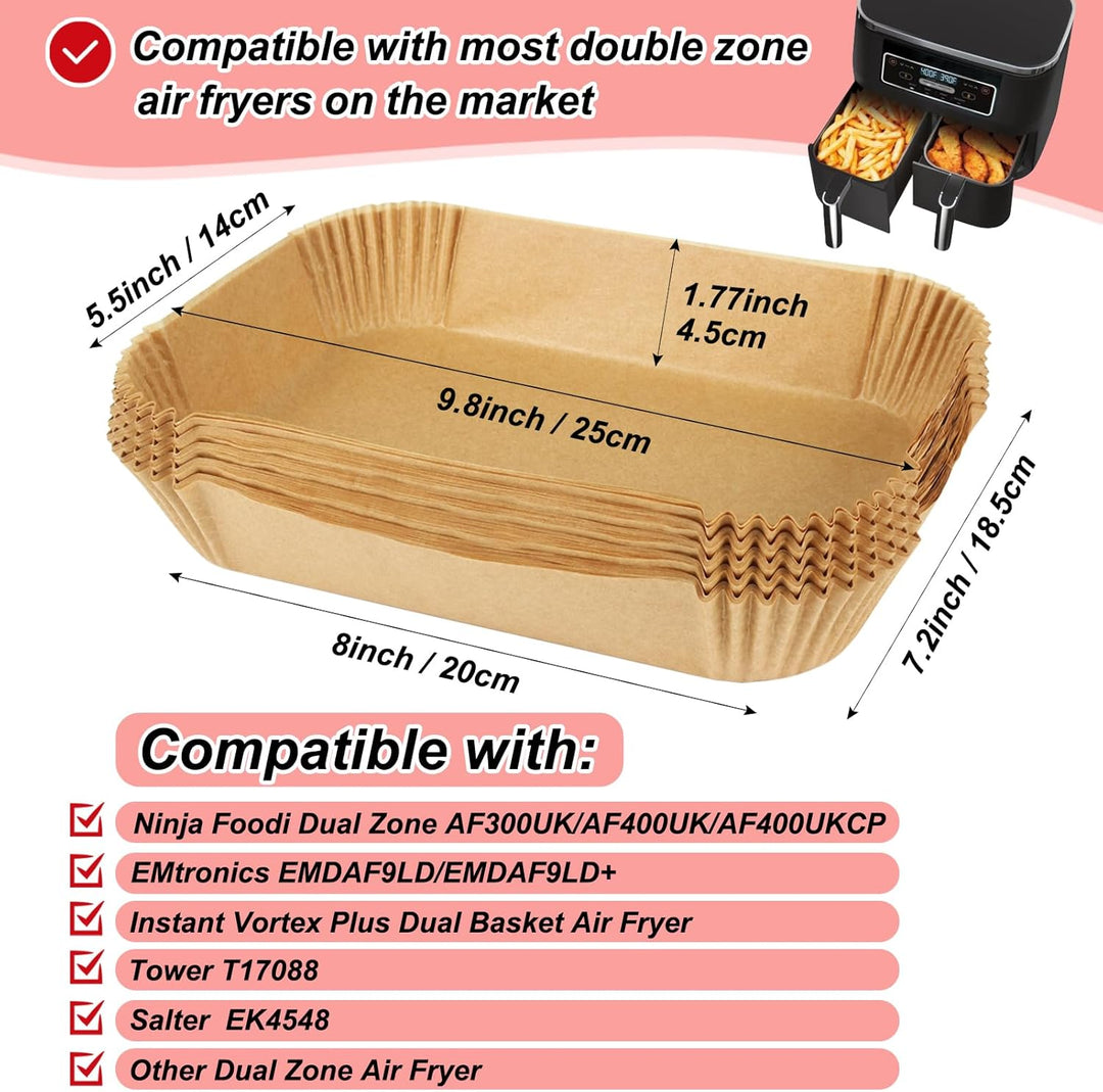 BYKITCHEN 150 Stück airfryer backpapier für Ninja Foodi Heissluft-Fritteuse,Air Fryer Zubehör für AF