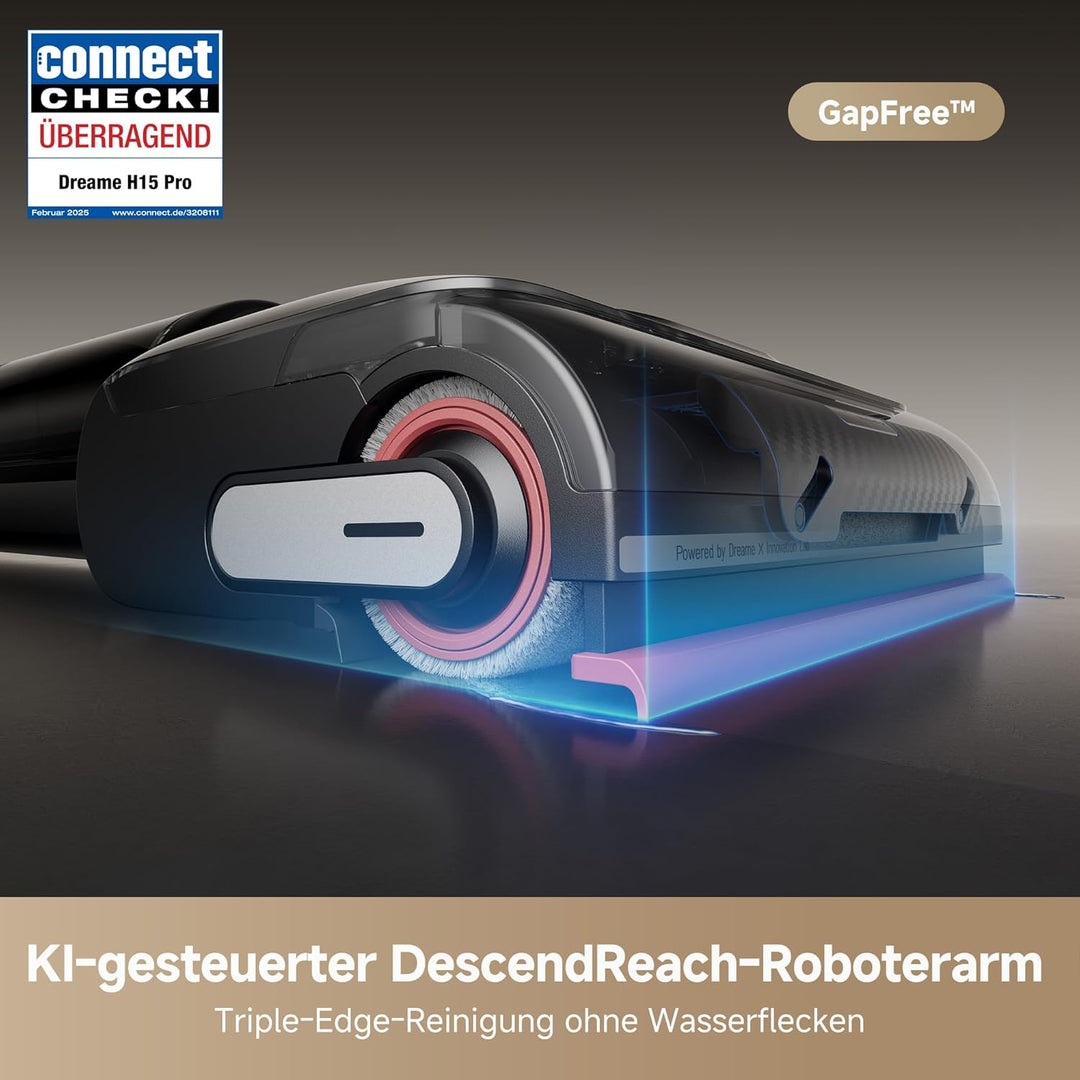 dreame H15 Pro Nass- und Trockensauger, GapFree AI DescendReach Roboterarm, dreifache Kantenabdeckun