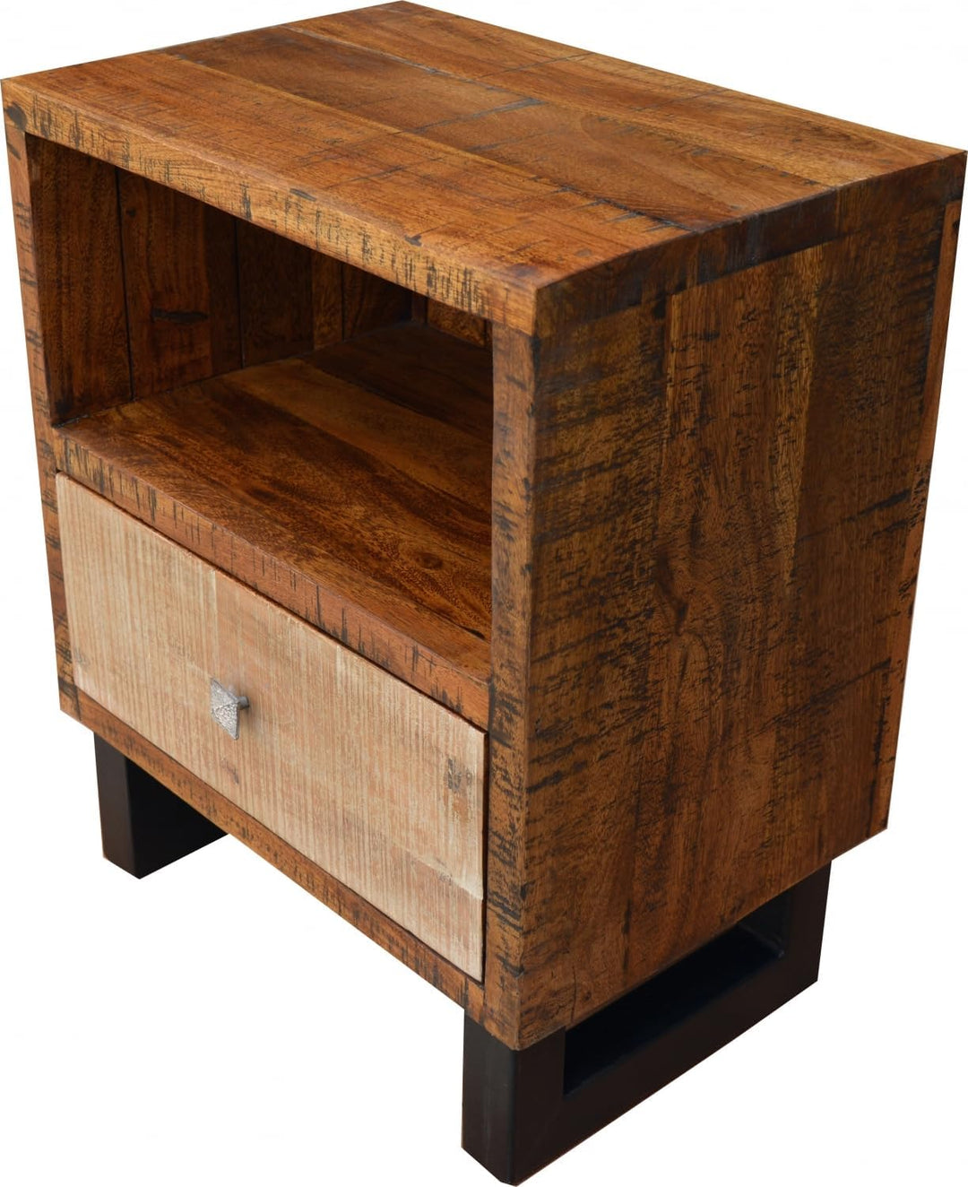 GURU SHOP Beistellschrank, Nachtschränkchen, Beistelltisch mit Ablage - Modell 5, Braun, 60x50x34 cm