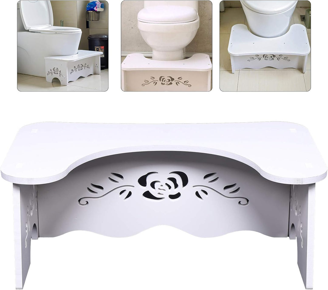 TFCFL Toilettenhocker, Anti-rutsch Tritthocker fr Badezimmer, Wei, Holzwerkstoff, Klassisch, WC Hock