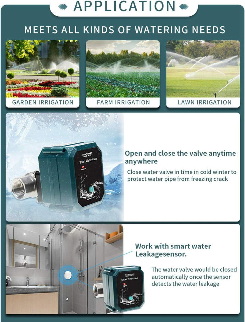 Zigbee Wasserventilsteuerung,Kabelloser Wassertimer Automatische Bewässerung Bewässerungstimer IP67