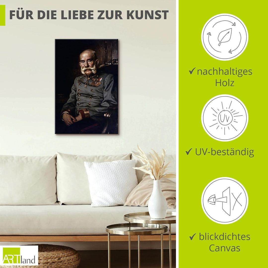 ARTland Leinwandbilder Wandbild Bild auf Leinwand 40x60 cm Wanddeko Österreich Uniform Orden Portrai