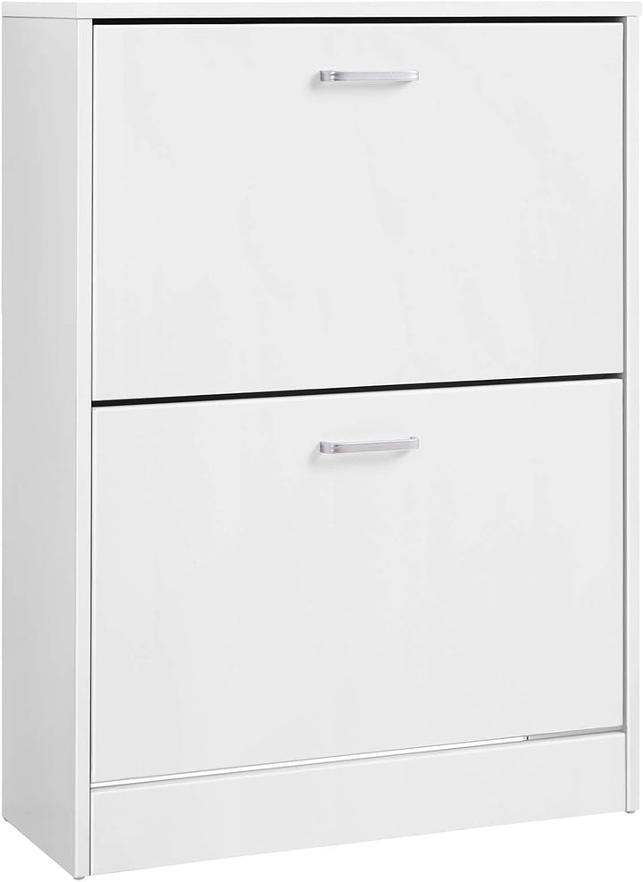 VASAGLE Schuhschrank mit 2 Klappen, Schuhkipper, Trennwände verstellbar und abnehmbar, für 12 Paar D