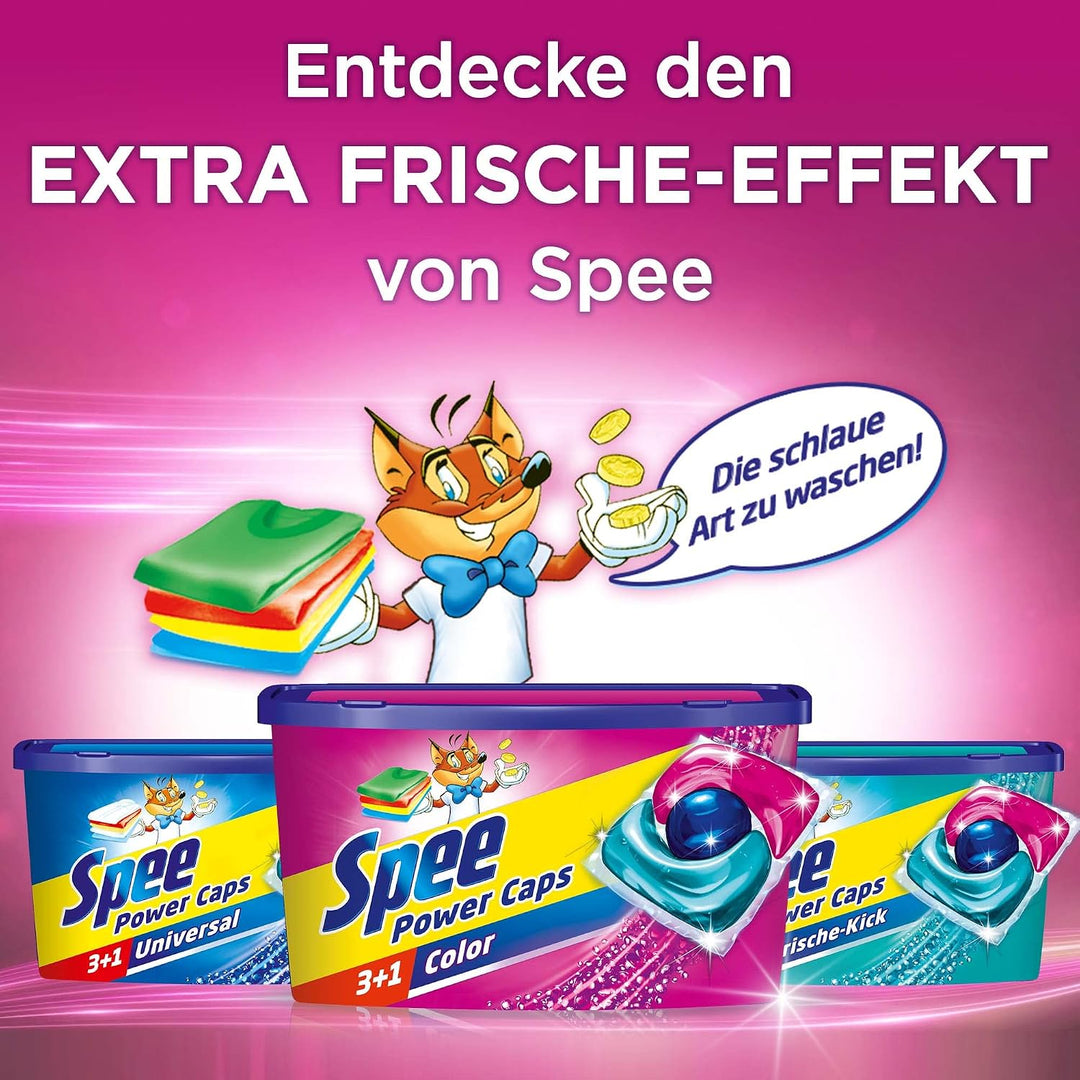 Spee Power Caps Color 3+1, Colorwaschmittel, 120 Waschladungen, Reinheit, Strahlkraft und hygienisch