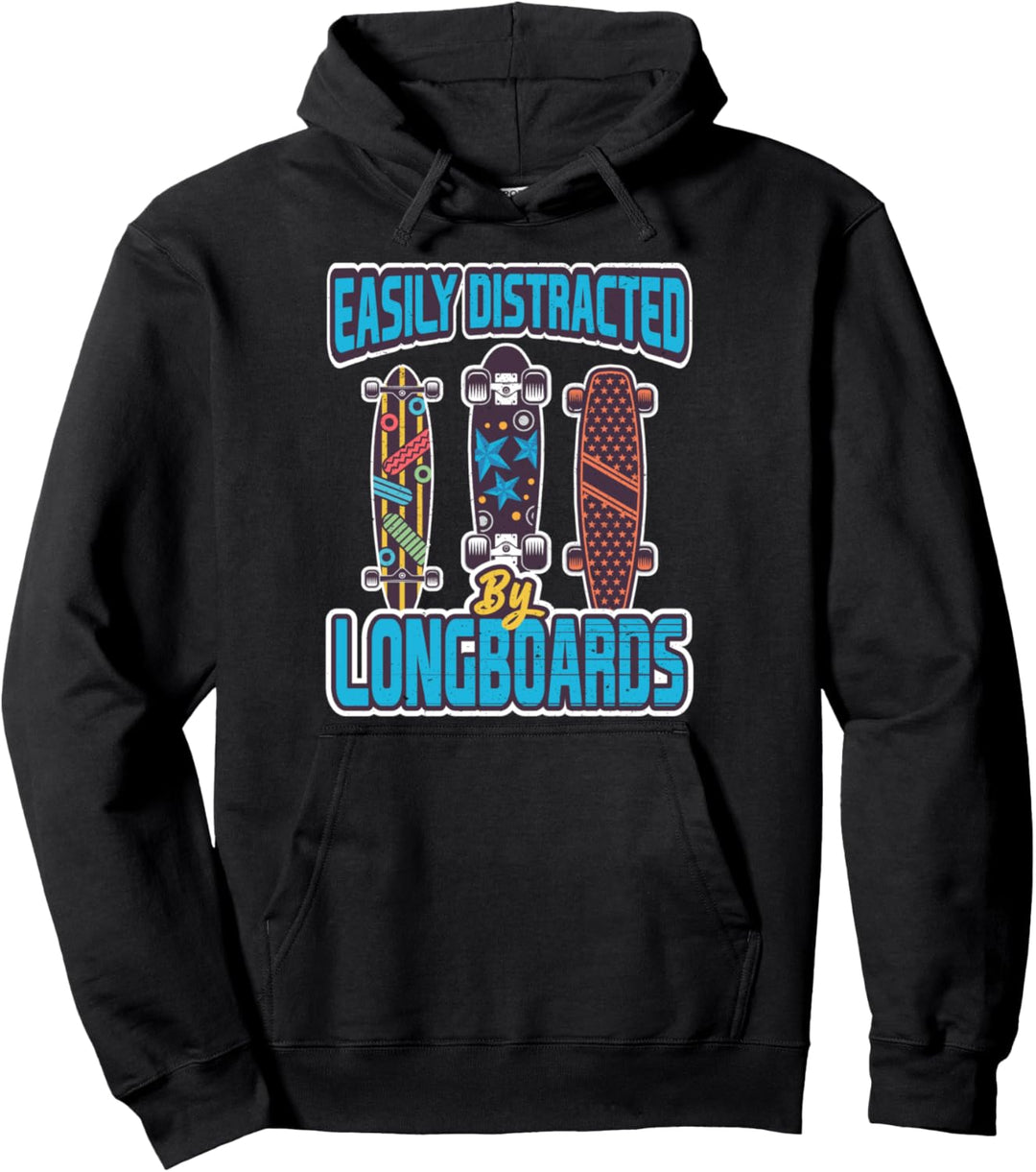 Leicht ablenkbar Longboards skaten Geschenk Skater Longboard Pullover Hoodie