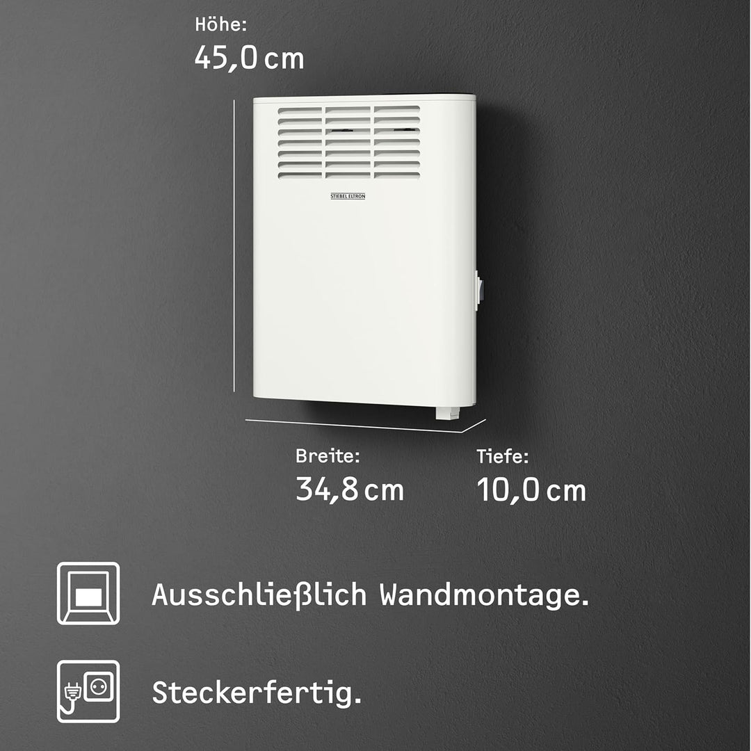 STIEBEL ELTRON Wandkonvektor CNS 750 Plus LCD, 0,75 kW für ca. 9 m², TÜV geprüft, LC-Display, Wochen