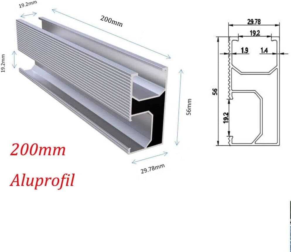Solar Halterung Ziegeldach für 1 module set, PV Montageset Photovoltaik Diskontinuierliche Schienen