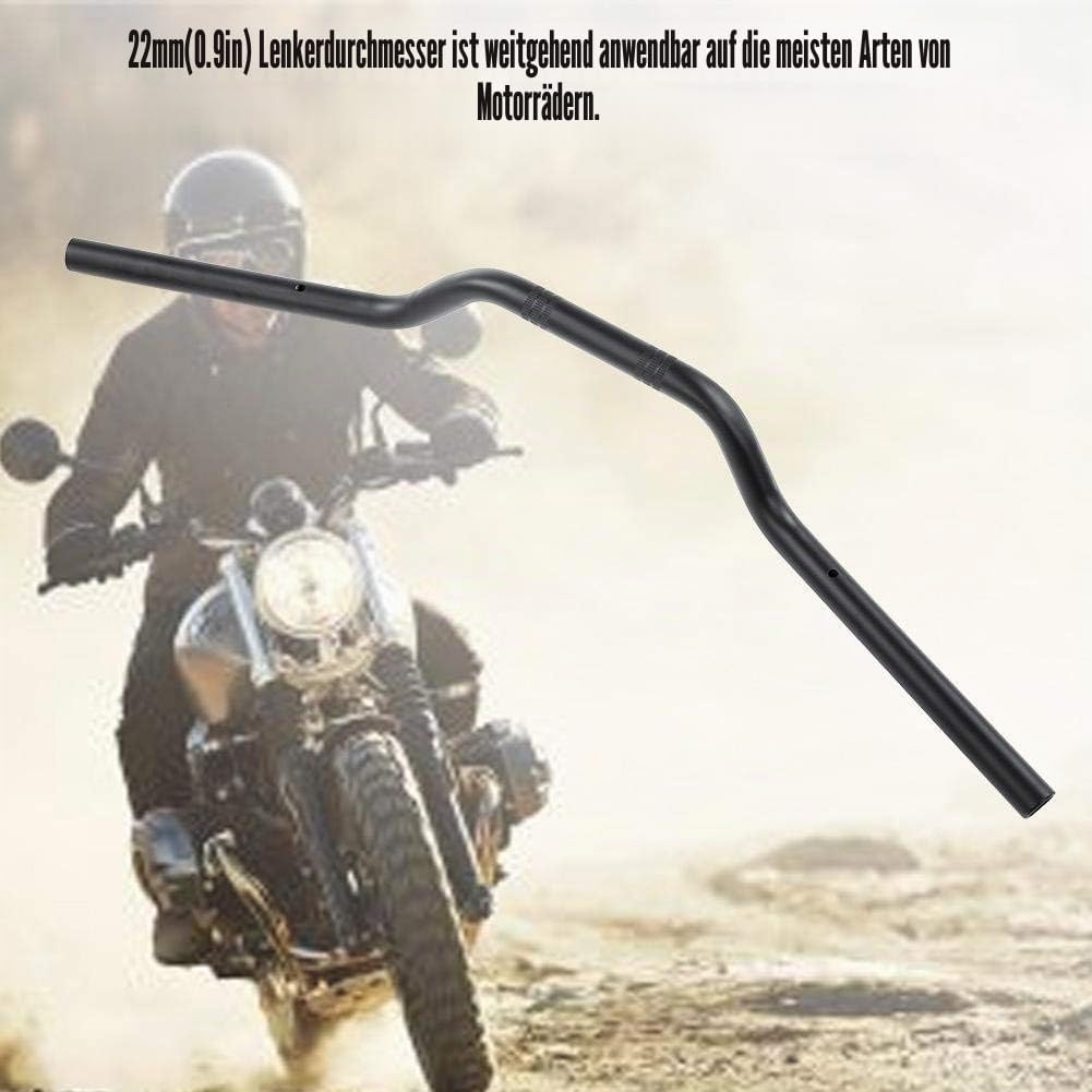 KIMISS Lenker für Motorrad,22 mm Universaler Motorradlenker aus Stahl+ CNC-Behandlung Schwarz, Schwa