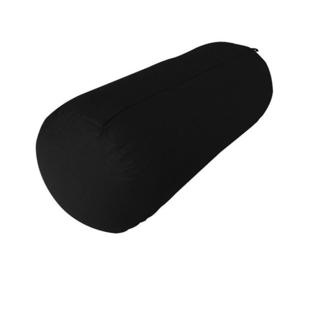 Yogarolle, gefüllt mit Schurwolle schwarz 27 x 65 cm, schwarz 27 x 65 cm