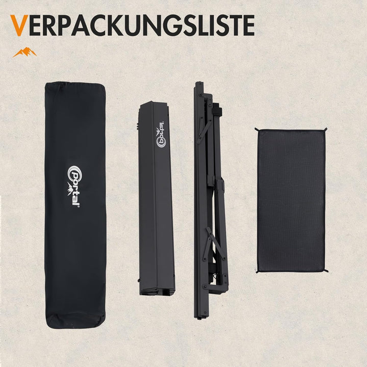 PORTAL Campingtisch faltbar Höhenverstellbar Klapptisch Aluminium 108 x 71cm rollbar Camping Tisch k