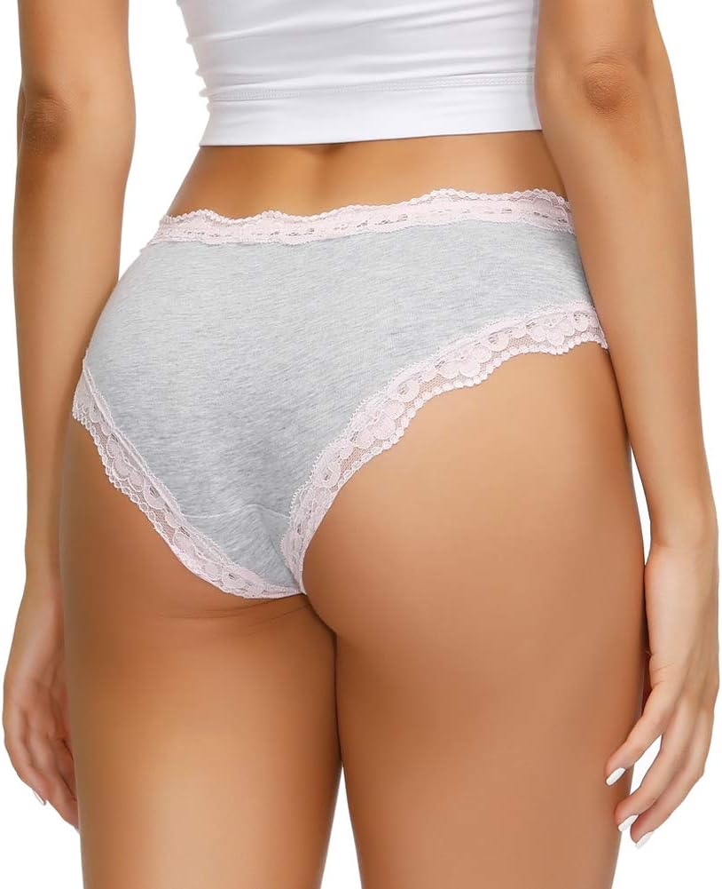 COMSOFT Baumwolle Unterwäsche Damen Höschen Sanft Spitze Hipster Slip Mehrfarbig M Mehrfarbige Slips