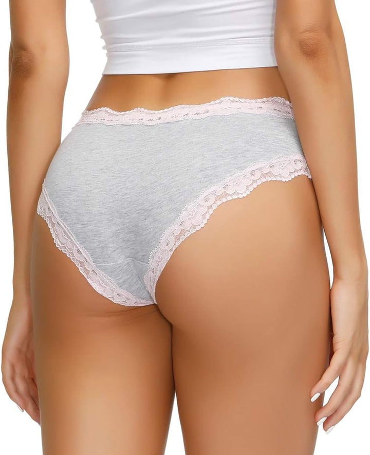 COMSOFT Baumwolle Unterwäsche Damen Höschen Sanft Spitze Hipster Slip Mehrfarbig L Mehrfarbige Slips