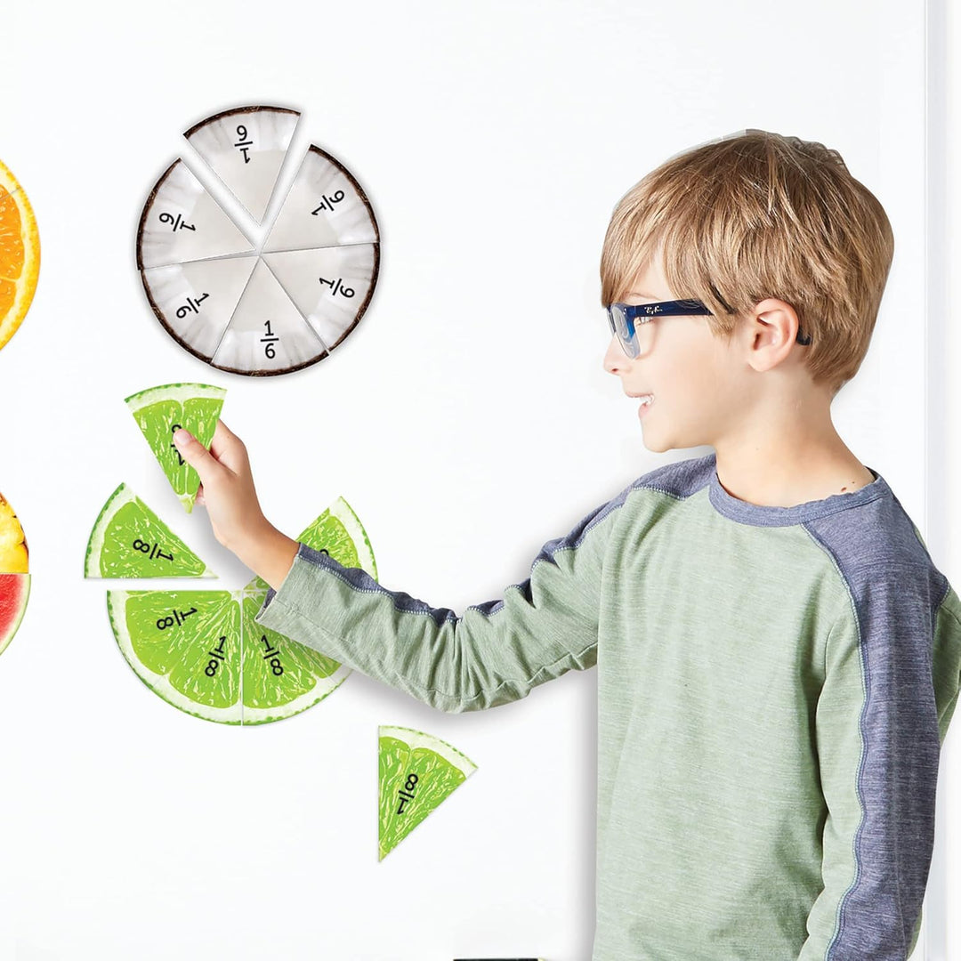 Fractions de fruits aimantées de Learning Resources, apprentissage des nombres pour enfants, maths,