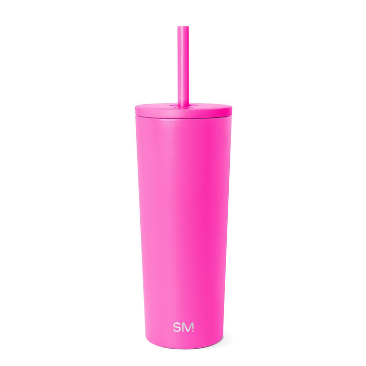 Simple Modern Isolierter Becher mit Deckel und Strohhalm, Eiskaffeebecher, wiederverwendbar, Edelsta