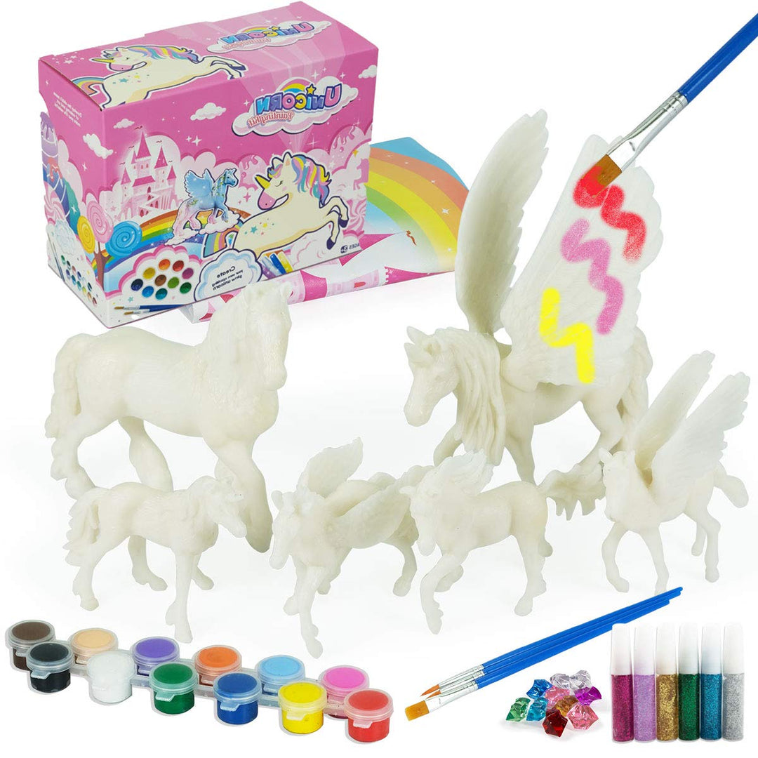 DIY Malerei Einhorn Kit Kunst und Handwerk Set für Kinder oder Mädchen Dekorieren und Zeichnen 3D Sp