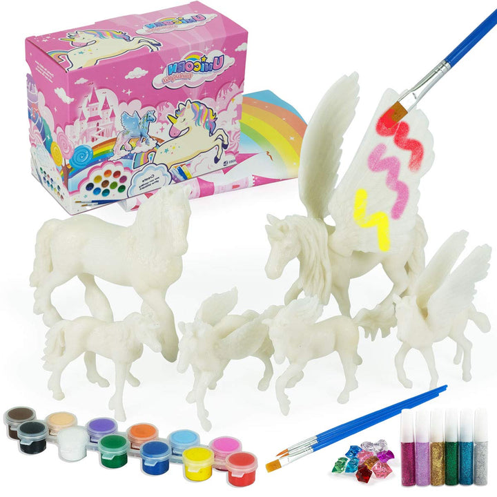 DIY Malerei Einhorn Kit Kunst und Handwerk Set für Kinder oder Mädchen Dekorieren und Zeichnen 3D Sp