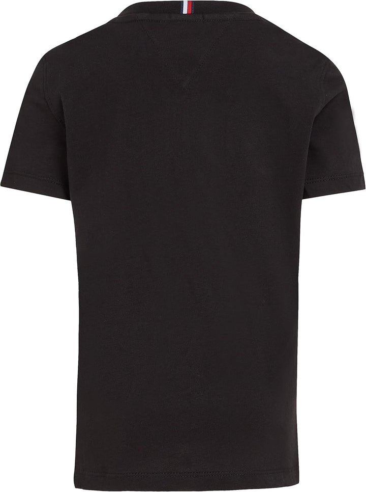 Tommy Hilfiger Kinder Unisex T-Shirt Kurzarm Essential Tee Rundhalsausschnitt 10 Jahre Schwarz, 10 J