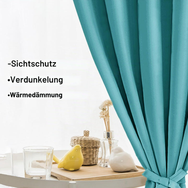 XWZO Blickdichte Vorhänge Verdunklungsvorhänge mit Ösen 2 Stücke Gardienen mit Raffhalter Lichtundur