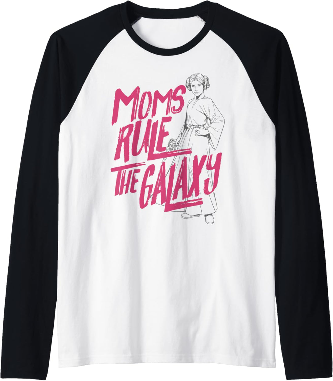 Star Wars Princess Leia Line Art Moms Rule The Galaxy Raglan