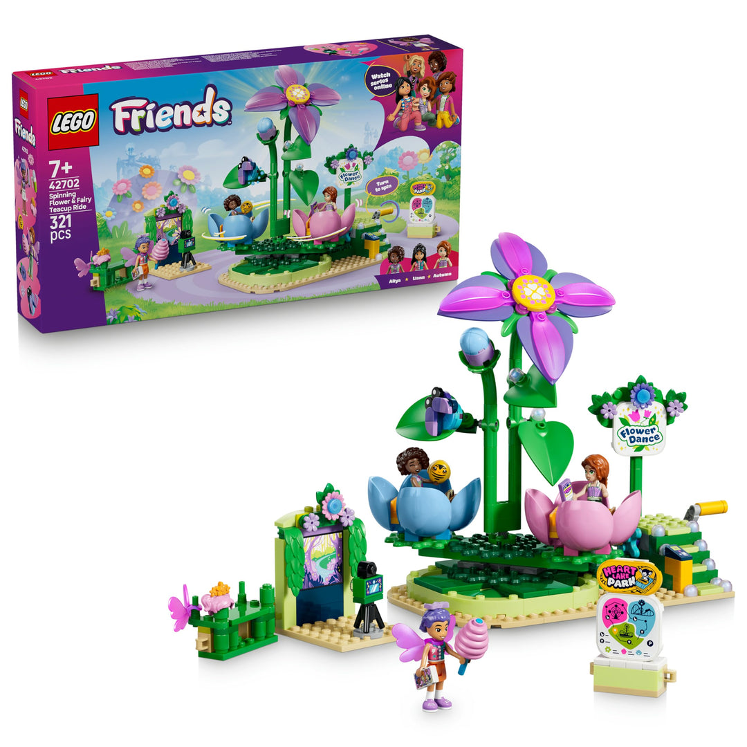LEGO Friends Feentassen-Karussell mit Blumendeko - Spielzeug mit 3 Minifiguren, Fotokabine & Zubehör