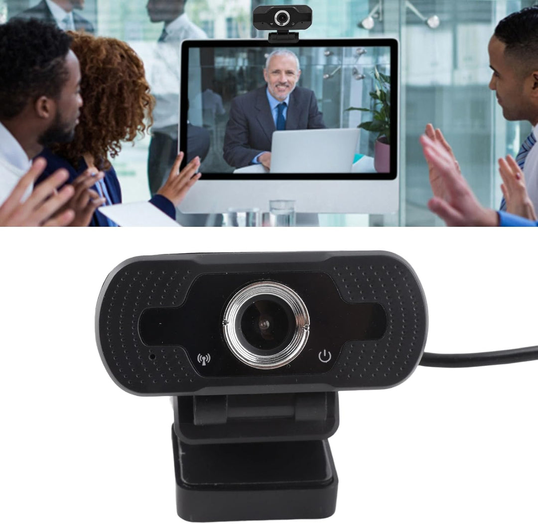 Compute-Webcam, 1080P 30Fps Video-HD-Kamera, Geräuschunterdrückendes Mikrofon, Weitwinkel, USB 2.0 P