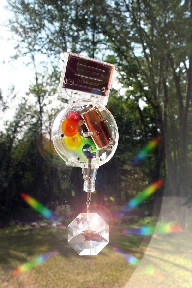 SOLARBETRIEBENER Regenbogen - Macher Zauber Projektor, Rainbow Maker mit Solarantrieb Single, Regenb