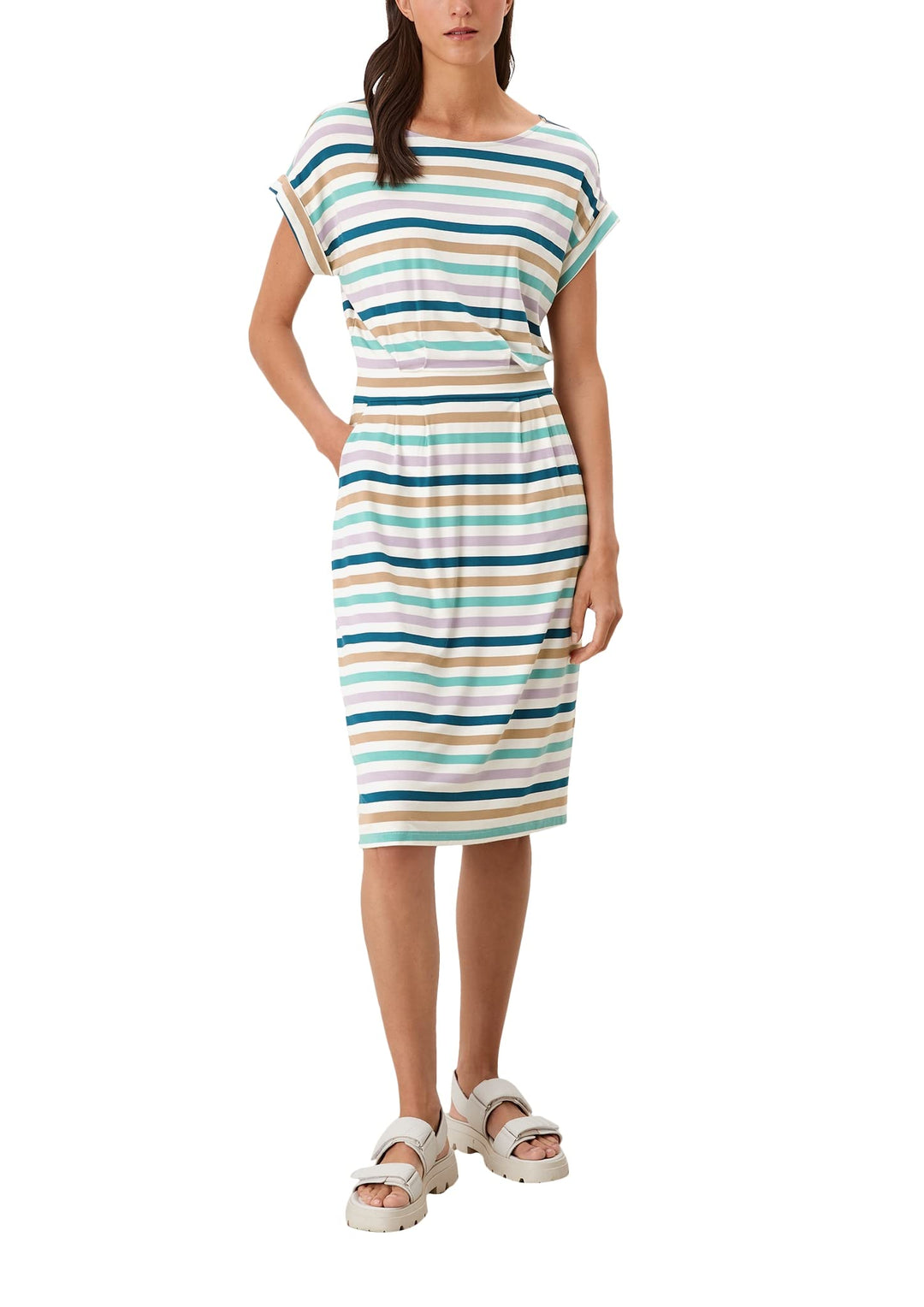 s.Oliver Damen Dress Kleid 32 Off-white Stripe (02g4), 32 Off-white Stripe (02g4)