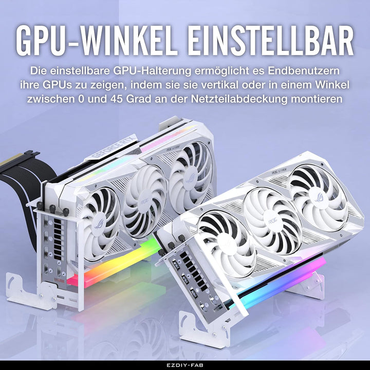 EZDIY-FAB PCIe 4.0 GPU Halterung Grafikkartenhalterung Multi-Winkel Einstellung mit 5V 3 Pin ARGB LE