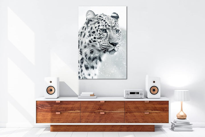 deyoli lauernder Leopard Format: 60x40 als Leinwand, Motiv fertig gerahmt auf Echtholzrahmen, Hochwe