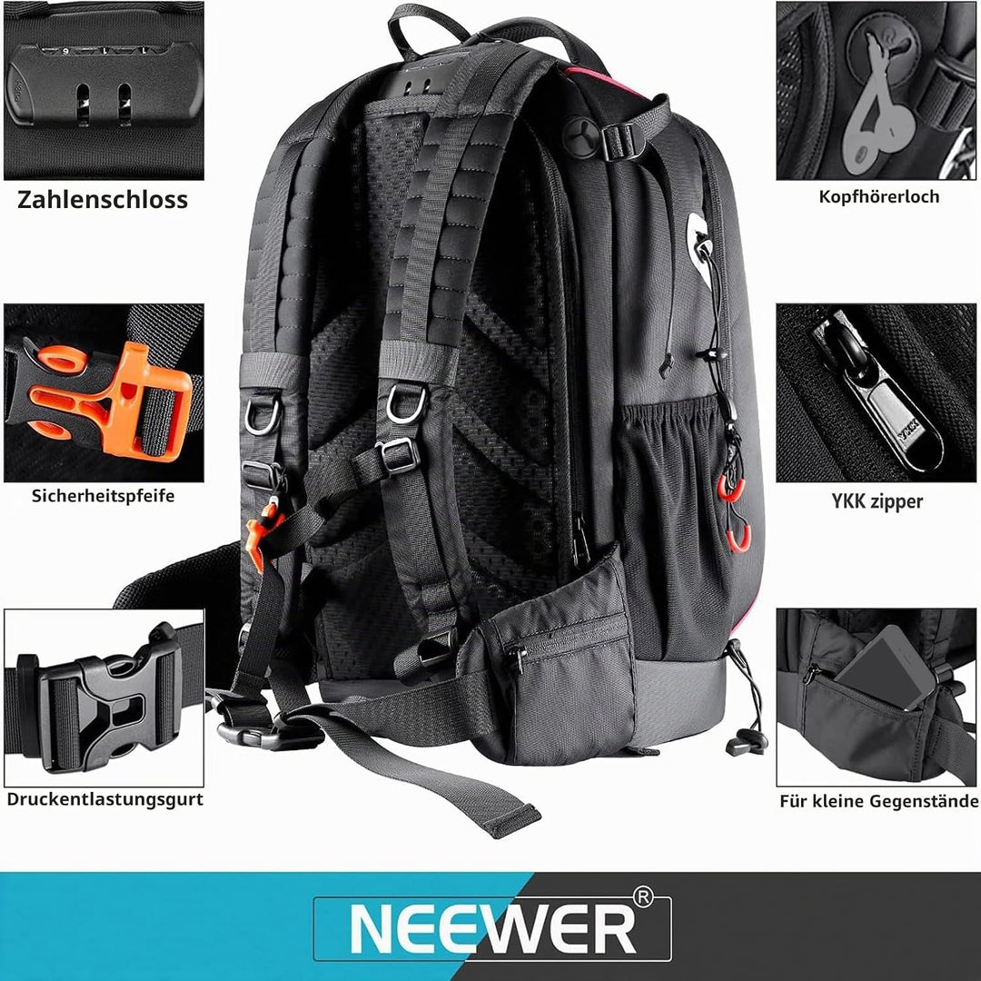 Neewer Pro wasserdicht stossfest Verstellbarer gepolsterter Kamera Rucksack Tasche mit Diebstahlschu