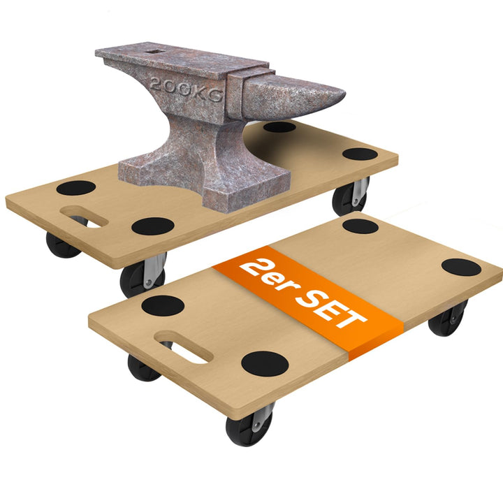 Tronitechnik® Rollbrett TT-RB 02 Set (2 Stück) Transportroller rutschfest je 200 kg Tragfähigkeit,Mö
