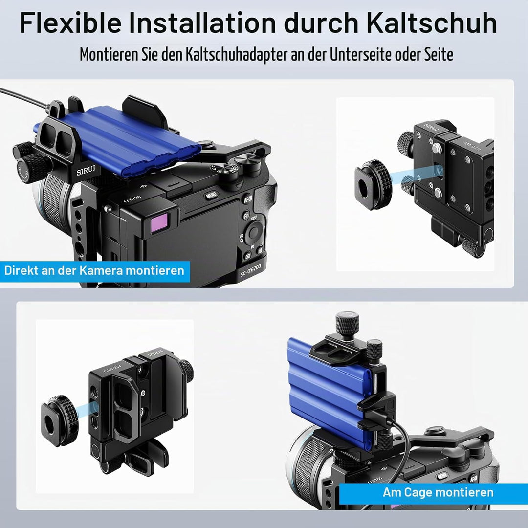 SIRUI Montagehalterung SSD Mount Bracket, Universeller SSD-Halter mit Kaltverschluss und USB-C-Kabel