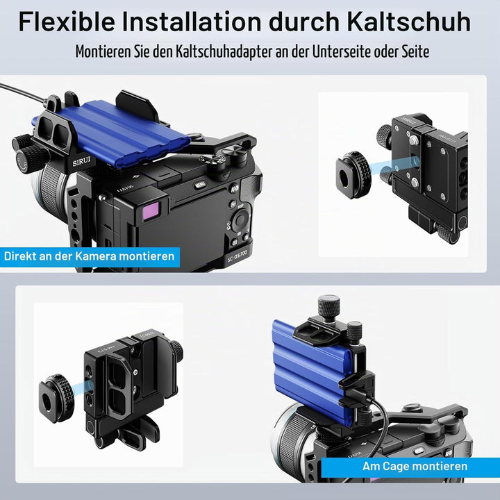 SIRUI Montagehalterung SSD Mount Bracket, Universeller SSD-Halter mit Kaltverschluss und USB-C-Kabel