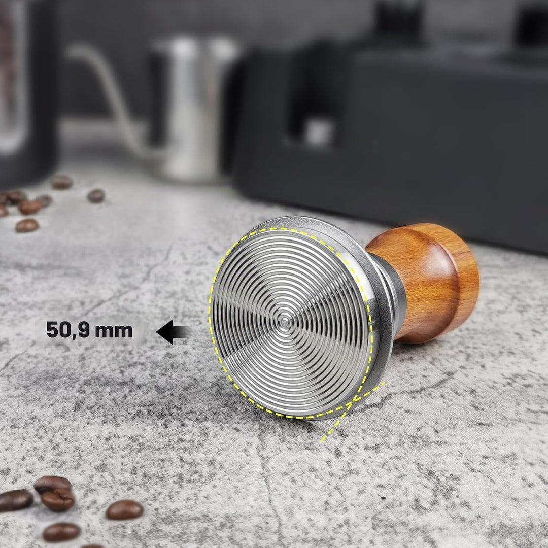 Tamper 51mm, 30lbs Druckregulierend Calibrated Espresso Tamper, Federbelastet Anpressdruck Kaffee Ta