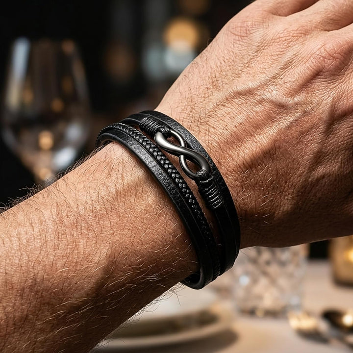 UNIQAL | Personaliesiertes Lederarmband mit Gravur "SHAPE" Herren Damen | Leather Bracelet mens | Ma