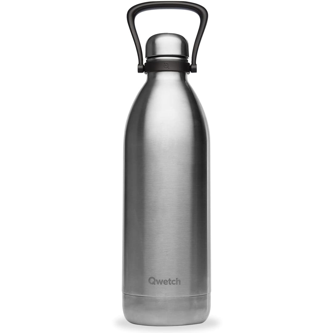 QWETCH - Isothermische Flasche - Titan Edelstahl 2L - 48h kalt & 16h heiss - BPA frei, wasserdicht -