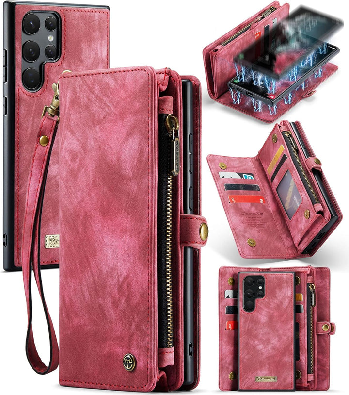 UFinetech Samsung S22 Ultra Hülle, Stossfest Kartenfach Tasche Samsung Galaxy S22 Ultra 5G Handyhüll