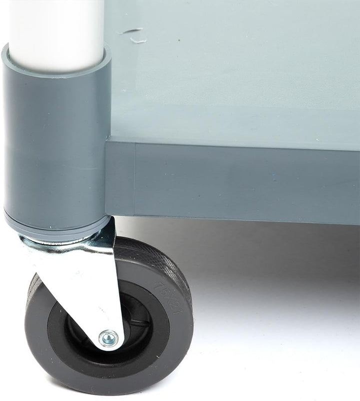 Servierwagen Kunststoff mit Rollen - 3 Böden - Tragfähigkeit 50 kg pro Boden - 80 x 43 x 96 cm - Tra